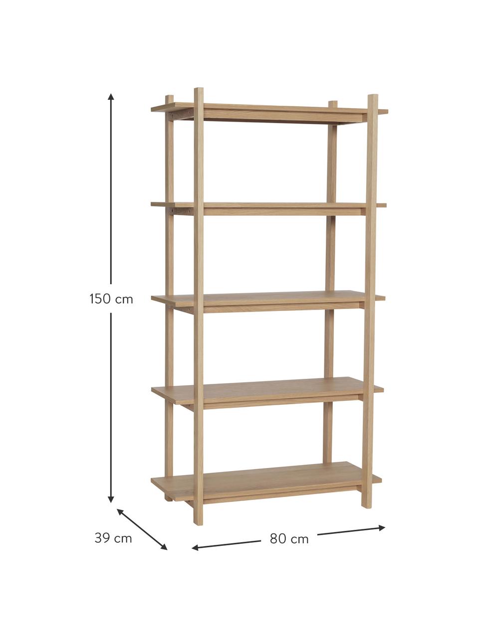 Regal Epoch aus Eichenholz, Eichenholz, FSC-zertifiziert, Eichenholz, B 80 x H 150 cm