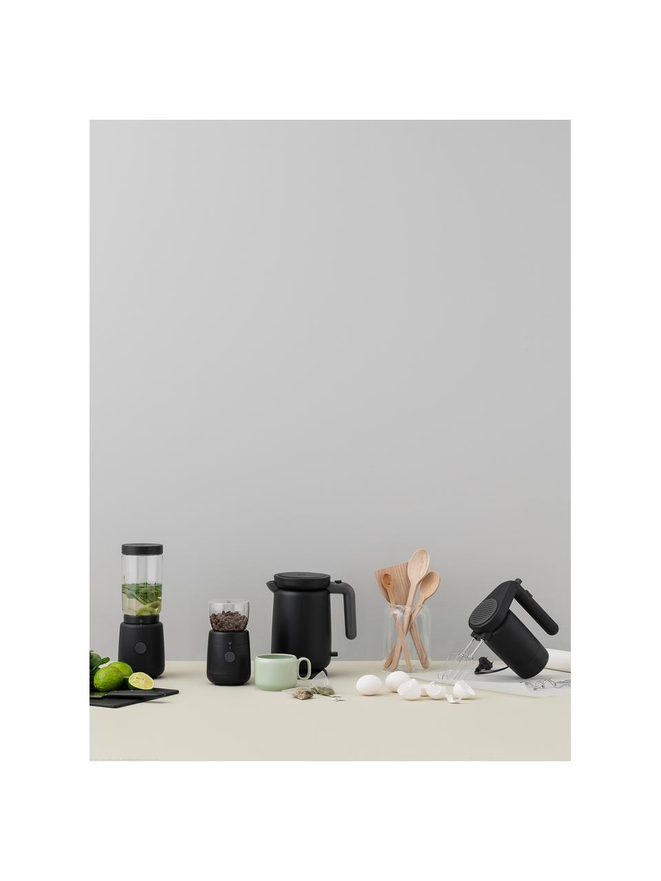 Molinillo de café eléctrico Foodie, Cuerpo: plástico, Recipiente: vidrio de borosilicato, Negro, Ø 10 x Al 18 cm