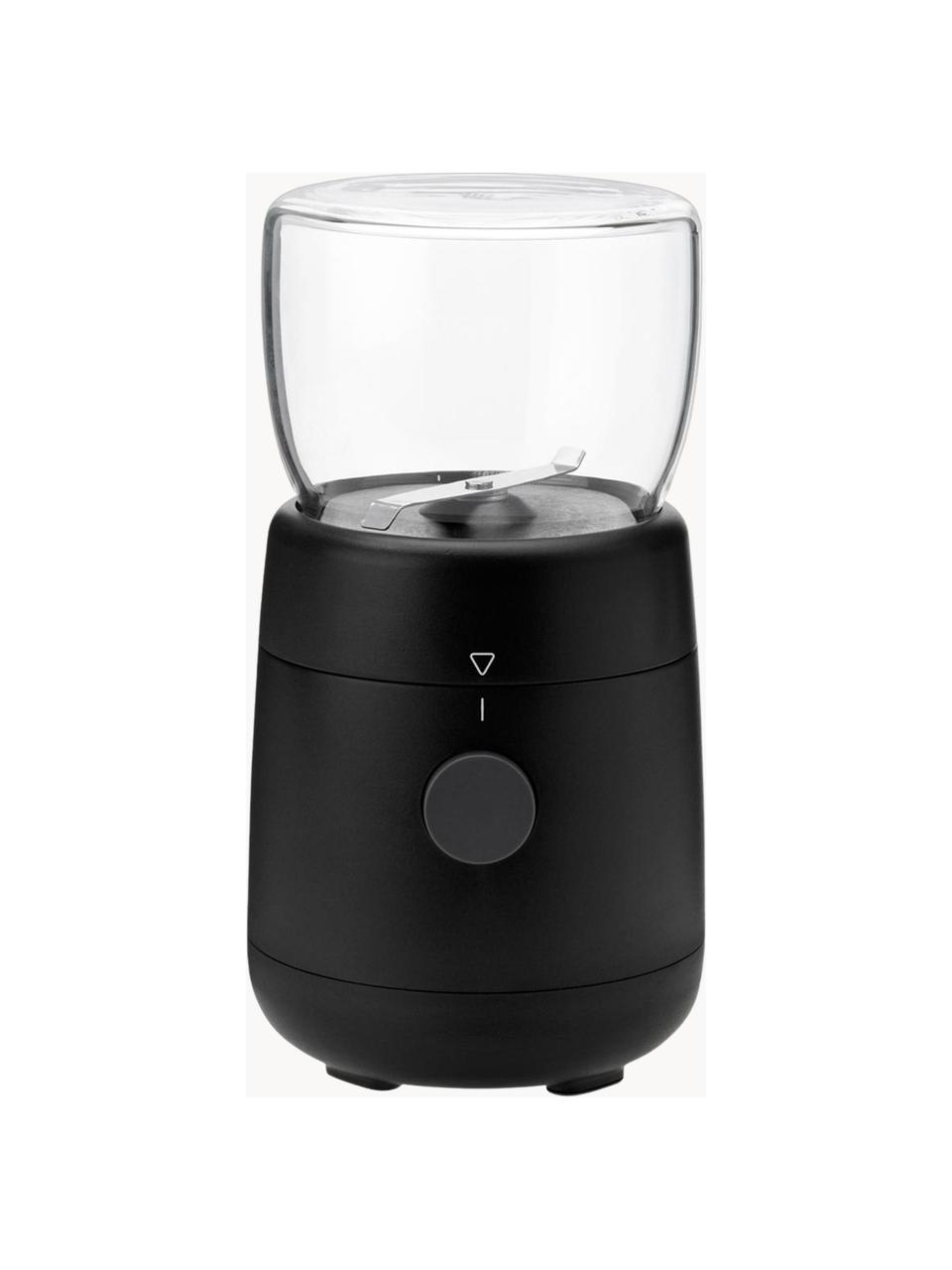 Molinillo de café eléctrico Foodie, Cuerpo: plástico, Recipiente: vidrio de borosilicato, Negro mate, Ø 10 x Al 18 cm