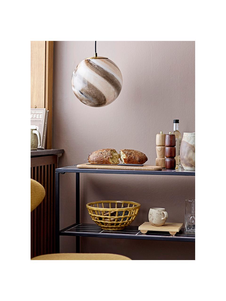 Cesta artesanal Electra, Gres, Amarillo, Ø 27 x Al 12 cm