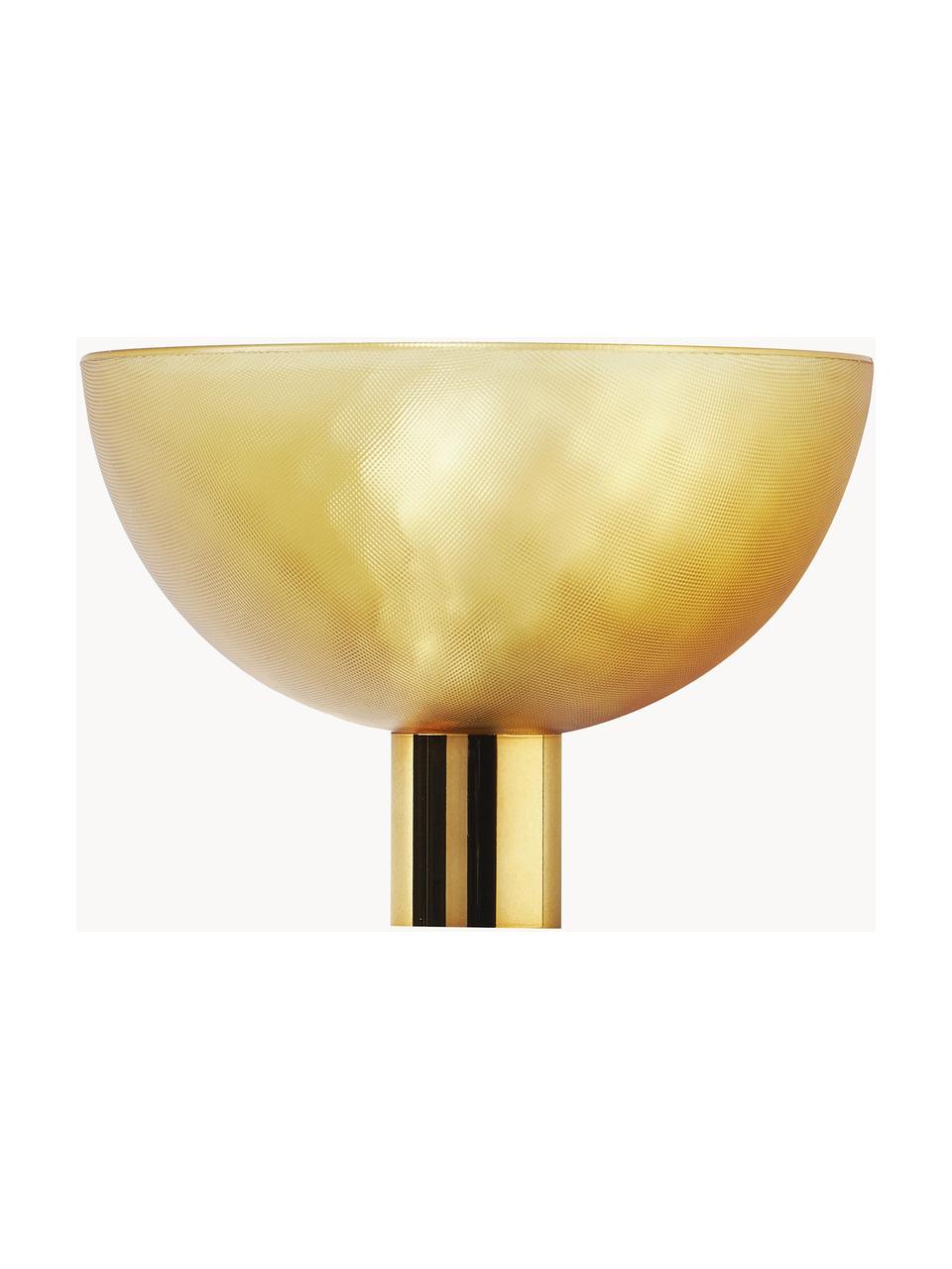 Dimmbare LED-Wandleuchte Fata, Lampenschirm: Thermoplastischer Kunstst, Goldfarben, B 16 x T 17 cm