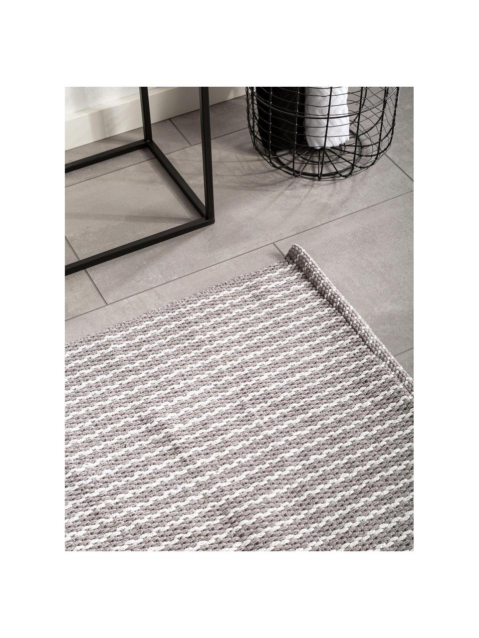 Alfombrilla de baño Bono, 100% algodón, Gris, blanco, An 50 x L 80 cm