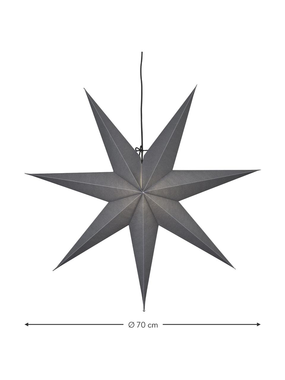 Estrella luminosa de papel Ozen, Papel, Gris, Ø 70 cm