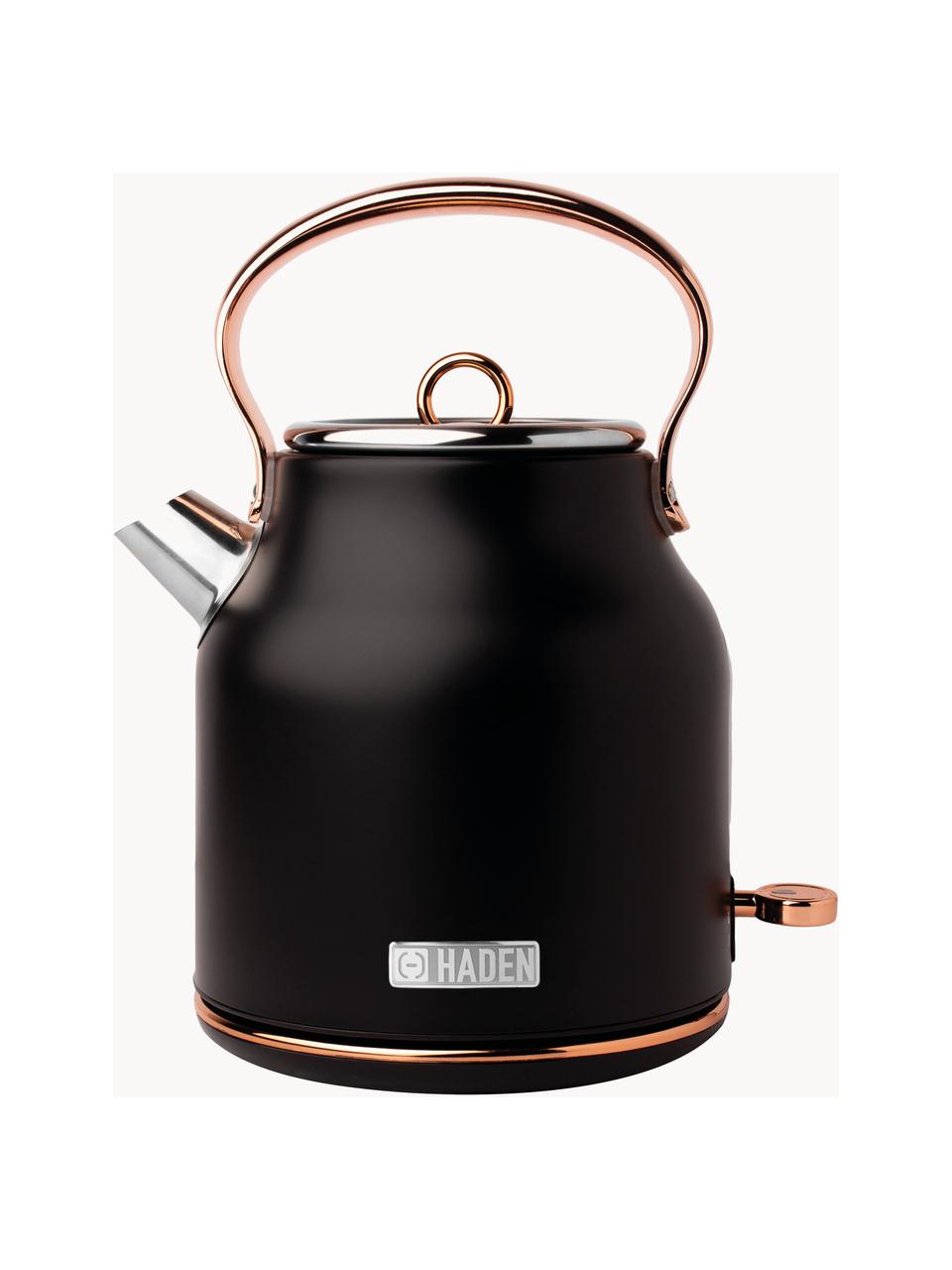 Wasserkocher Heritage, 1.7 L, Edelstahl, beschichtet, Schwarz, Goldfarben, 1.7 L