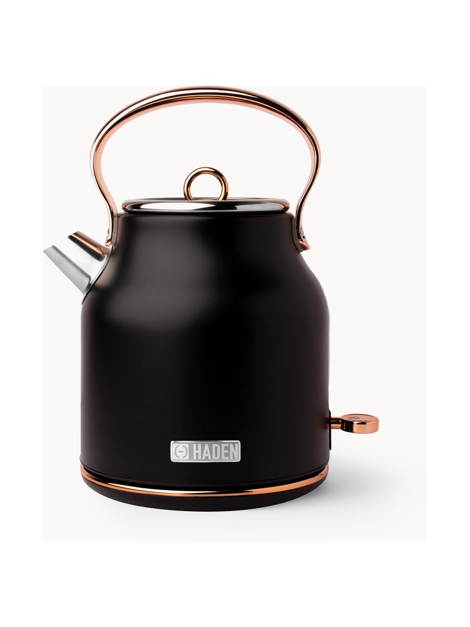 Bollitore Heritage, 1.7 L, Acciaio inossidabile rivestito, Nero, dorato, 1.7 L