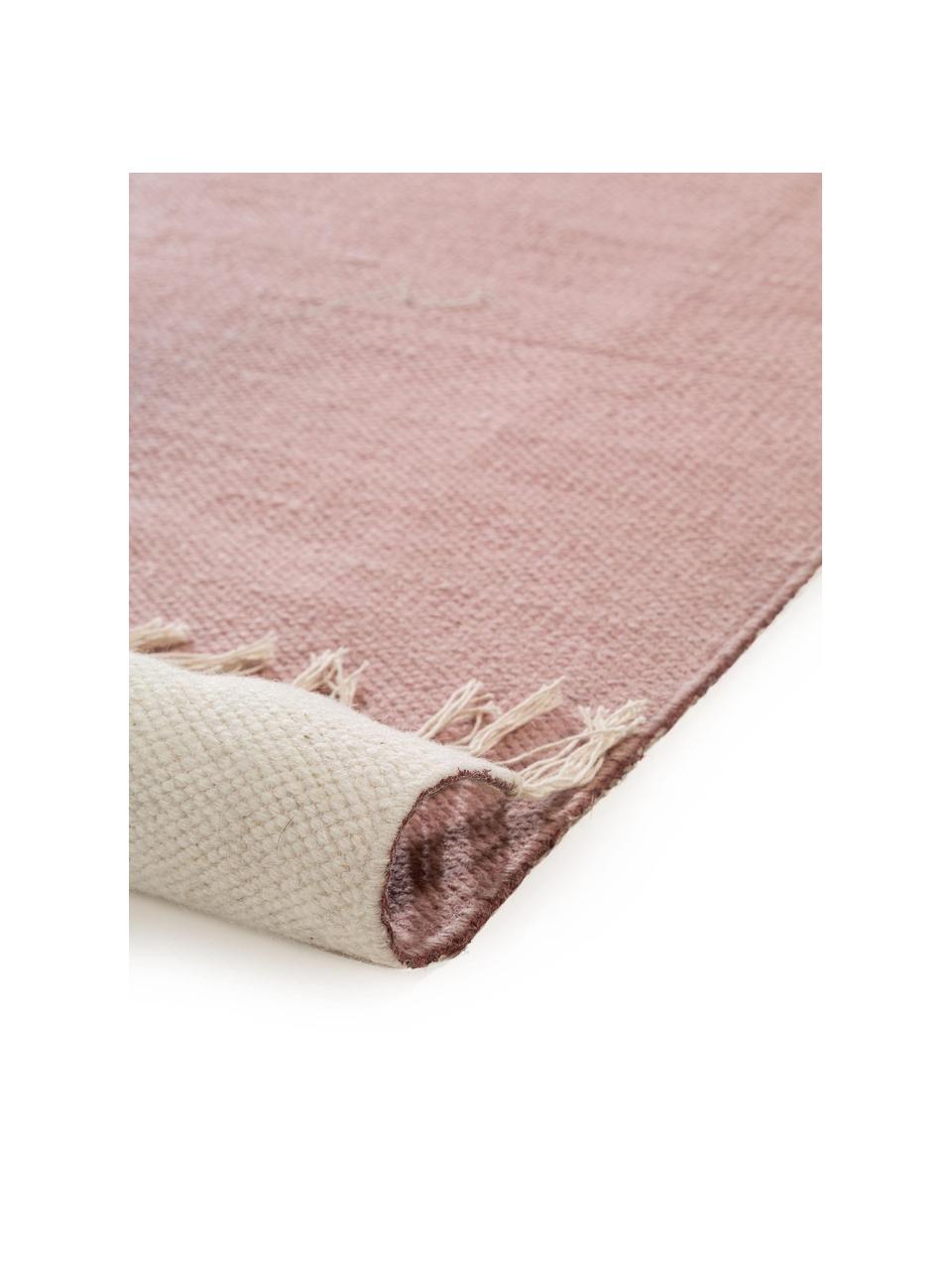 Dywan z wełny z frędzlami Oasis, 100% wełna
Włókna dywanów wełnianych mogą nieznacznie rozluźniać się w pierwszych tygodniach użytkowania, co ustępuje po pewnym czasie, Blady różowy, beżowy, taupe, S 160 x D 230 cm (Rozmiar M)