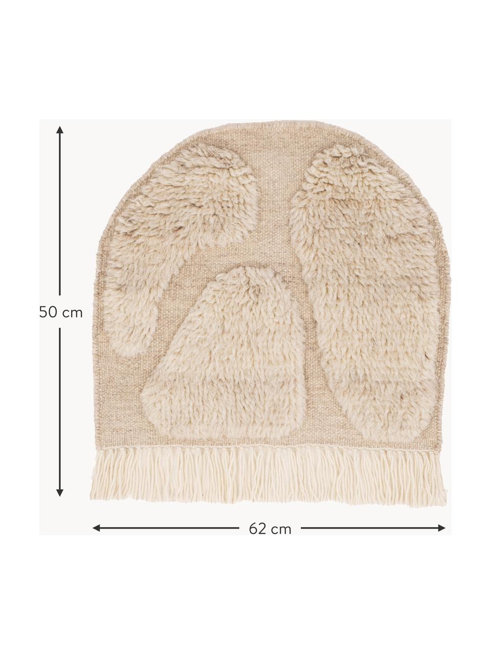 Dekoracja ścienna z wełny z frędzlami Jakobsö, 100% wełna

Włókna dywanów wełnianych mogą nieznacznie rozluźniać się w pierwszych tygodniach użytkowania, co ustępuje po pewnym czasie, Beżowy, S 62 x W 50 cm