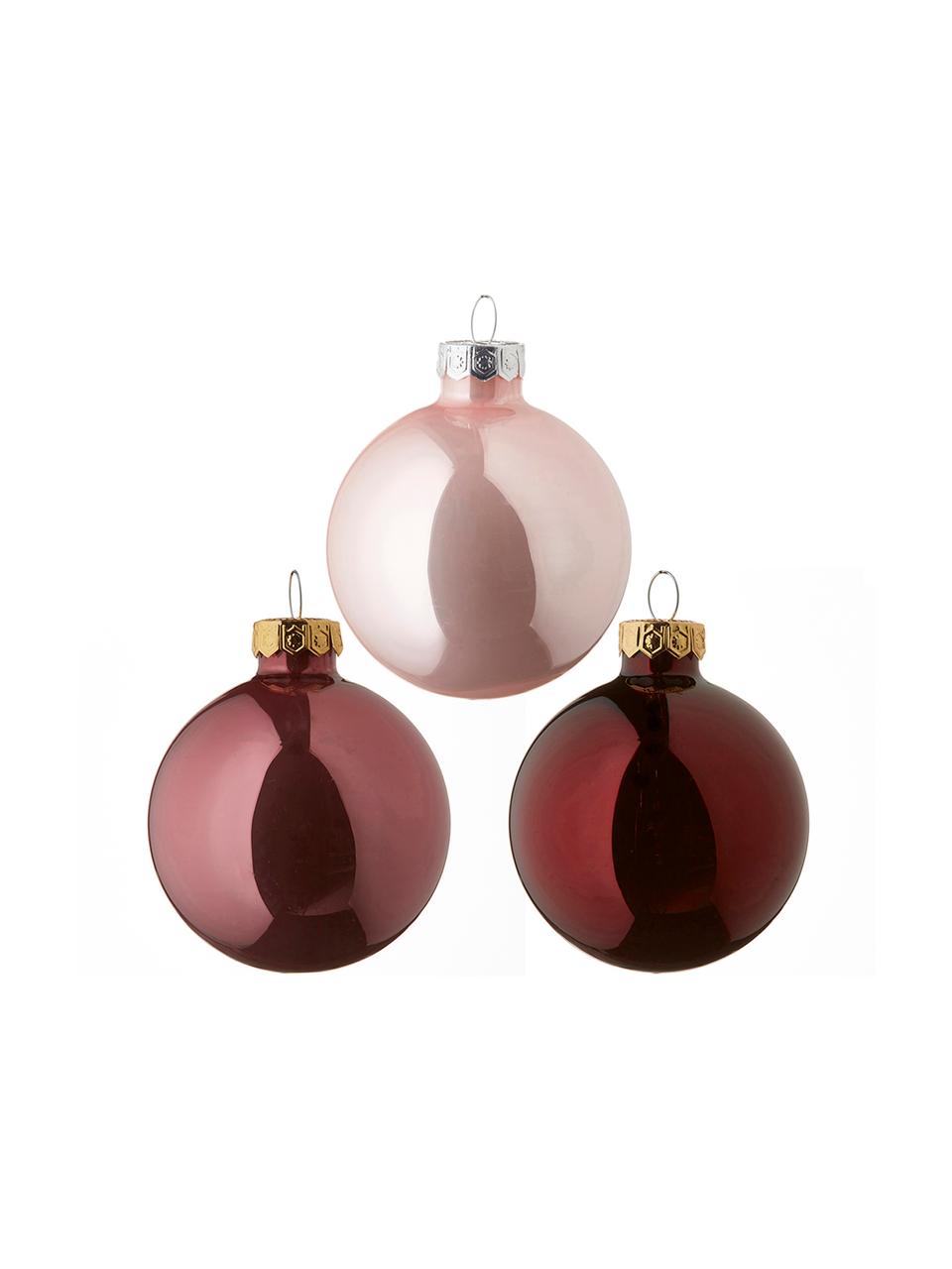 Set de bolas de Navidad Globe, Ø 6 cm, 49 pzas., Vidrio, Tonos rosa, Ø 6 cm