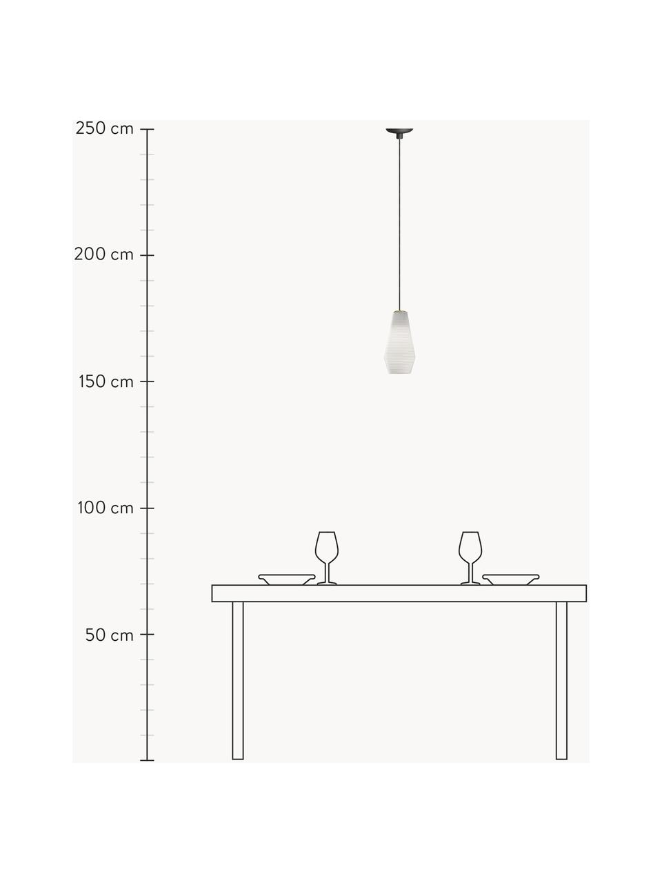 Mundgeblasene Pendelleuchte Olivia, Lampenschirm: Glas, Weiß, Ø 13 x H 27 cm