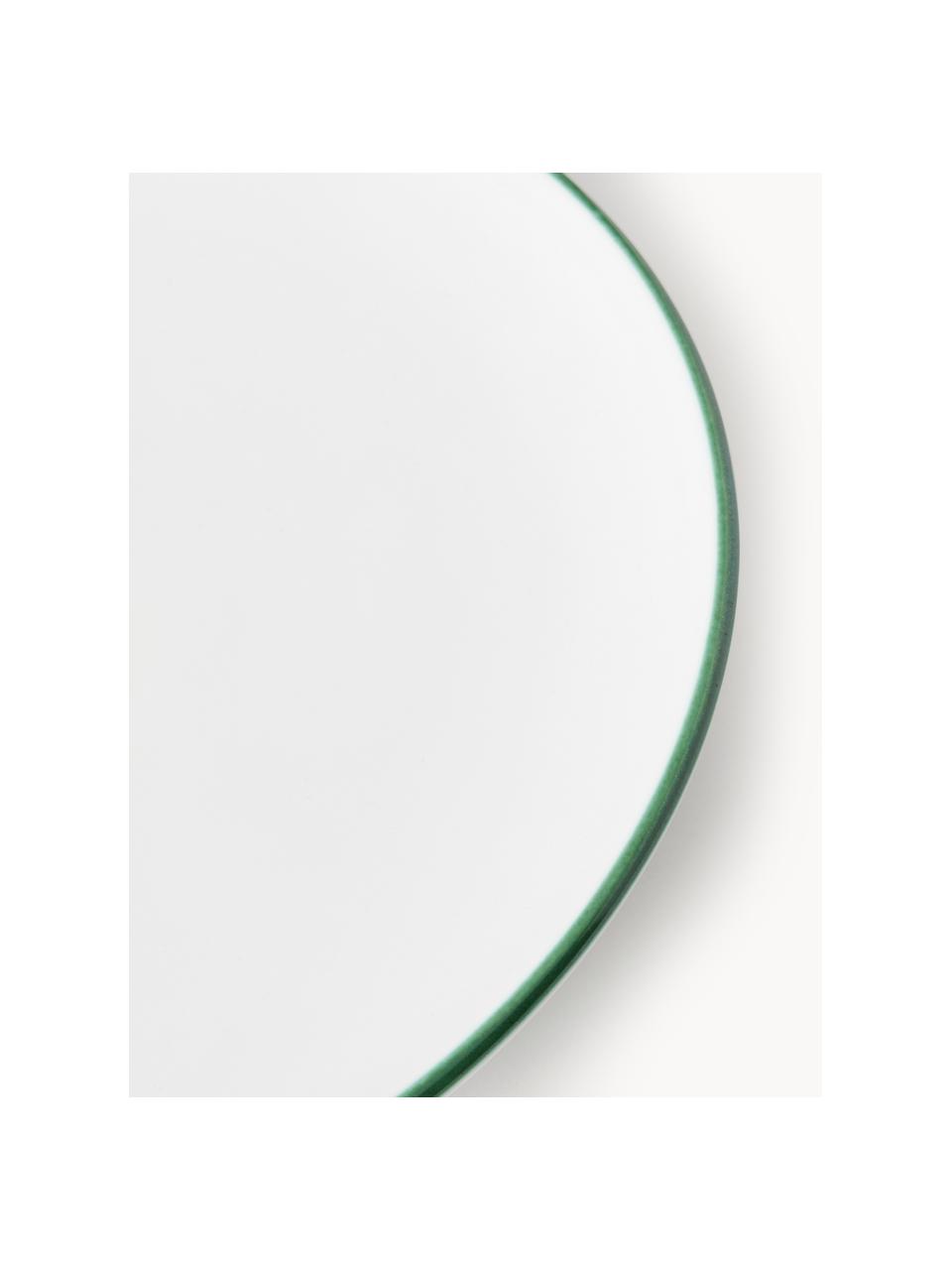 Plato llano Grüner Hirsch, Cerámica, Blanco, verde, Ø 25 cm