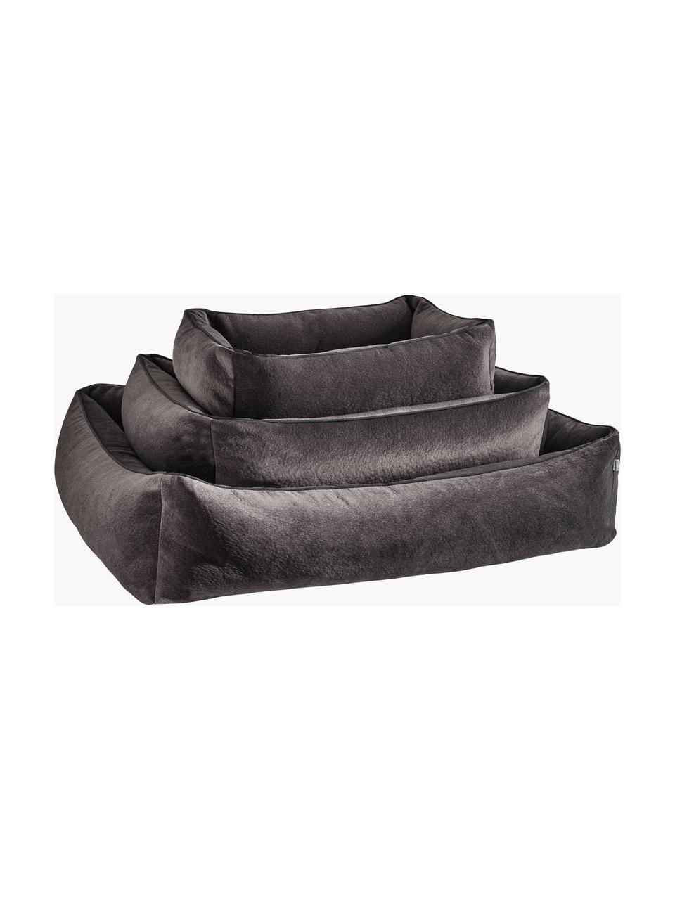 Lit pour chien en velours Classic, tailles variées, Velours anthracite, larg. 68 x prof. 55 cm