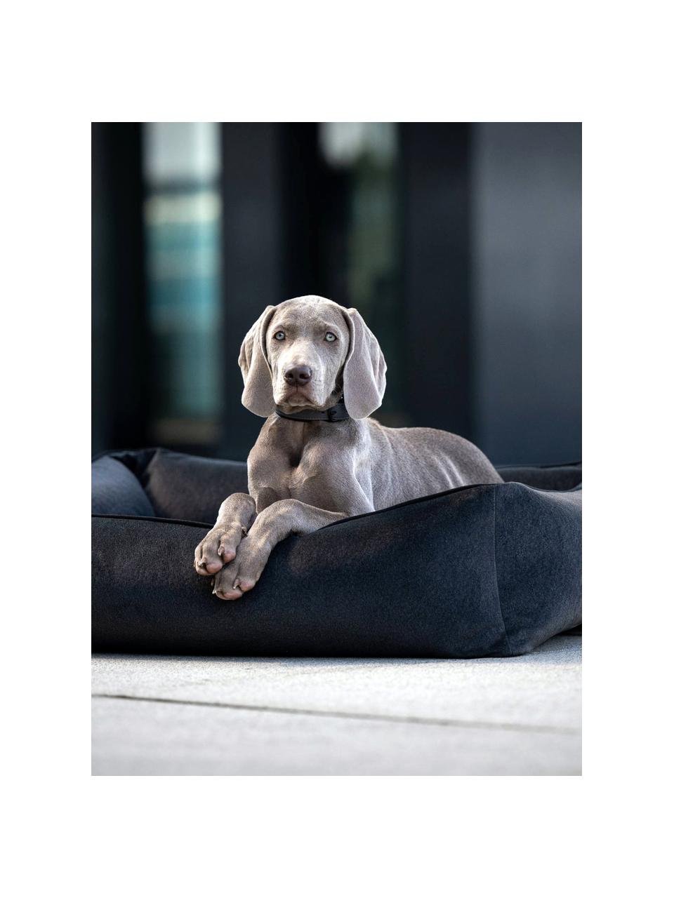 Lit pour chien en velours Classic, tailles variées, Velours anthracite, larg. 68 x prof. 55 cm