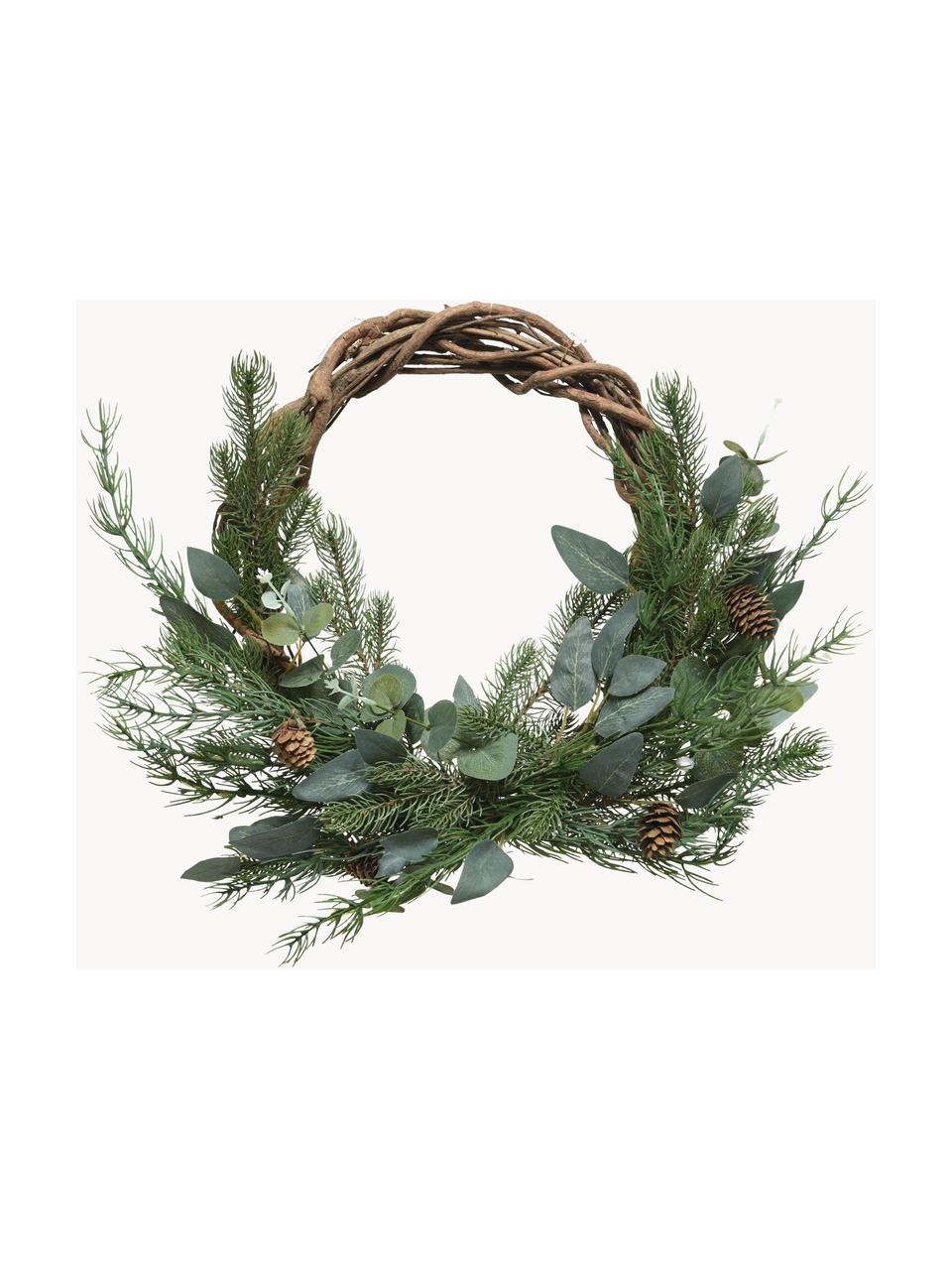 Kerstkrans Gina Ø 40 cm, Kunststof, Groen, bruin, Ø 40 x H 15 cm