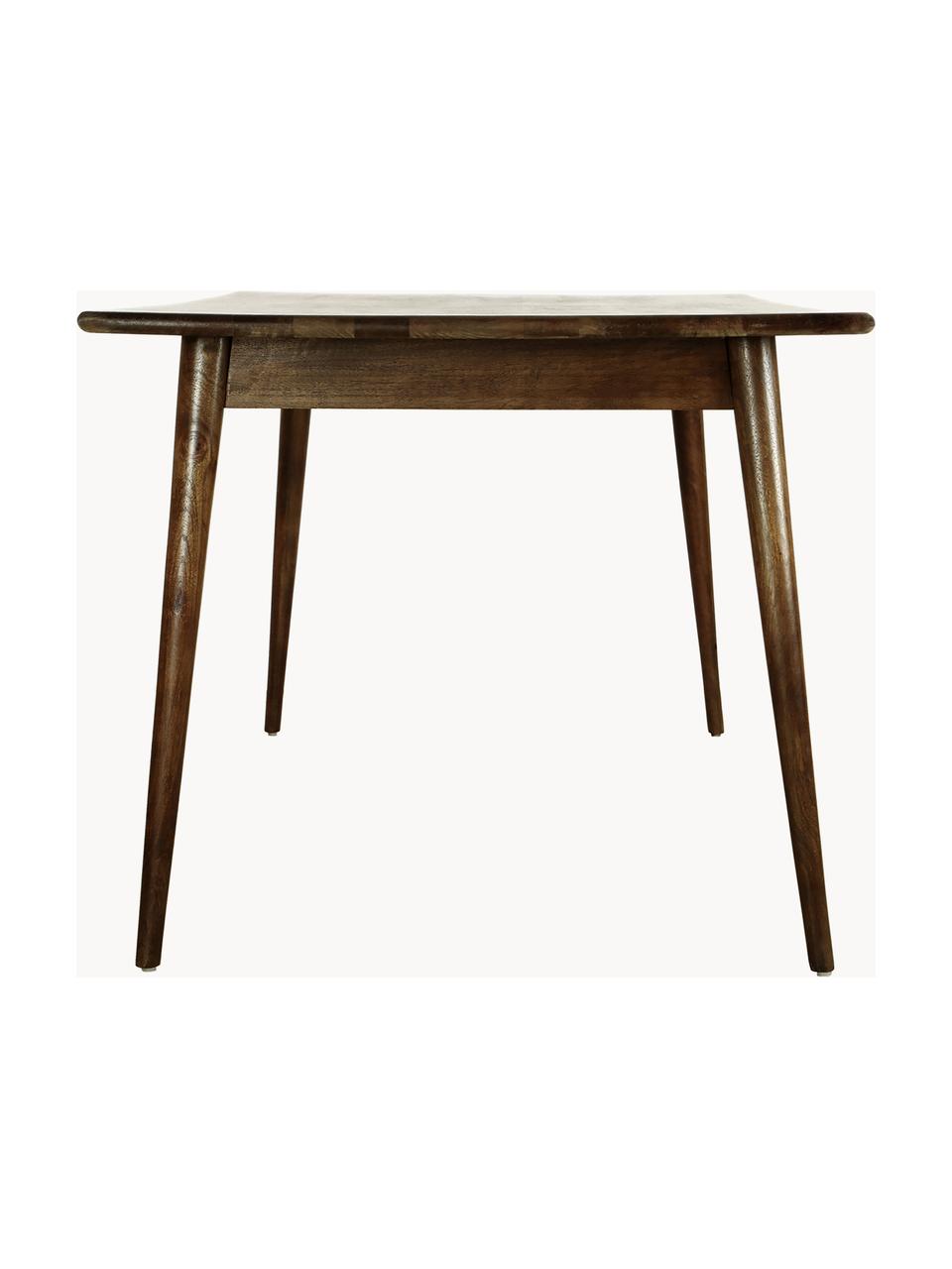 Mesa de comedor en madera de mango Oscar, tamaños diferentes, Madera de mango maciza pintada, Madera de mango pintado en marrón, An 180 x F 90 cm