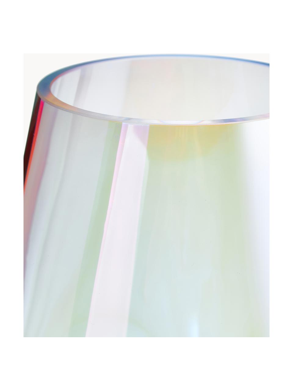 Grote mondgeblazen glazen vaas Rainbow, H 35 cm, Mondgeblazen glas, Transparant, iriserend, Ø 20 x H 35 cm