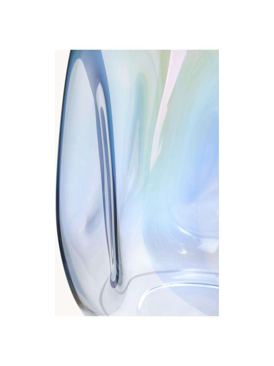 Velká ručně foukaná skleněná váza Rainbow, opalizující, Foukané sklo, Transparentní, opalizující, Ø 20 cm, V 35 cm