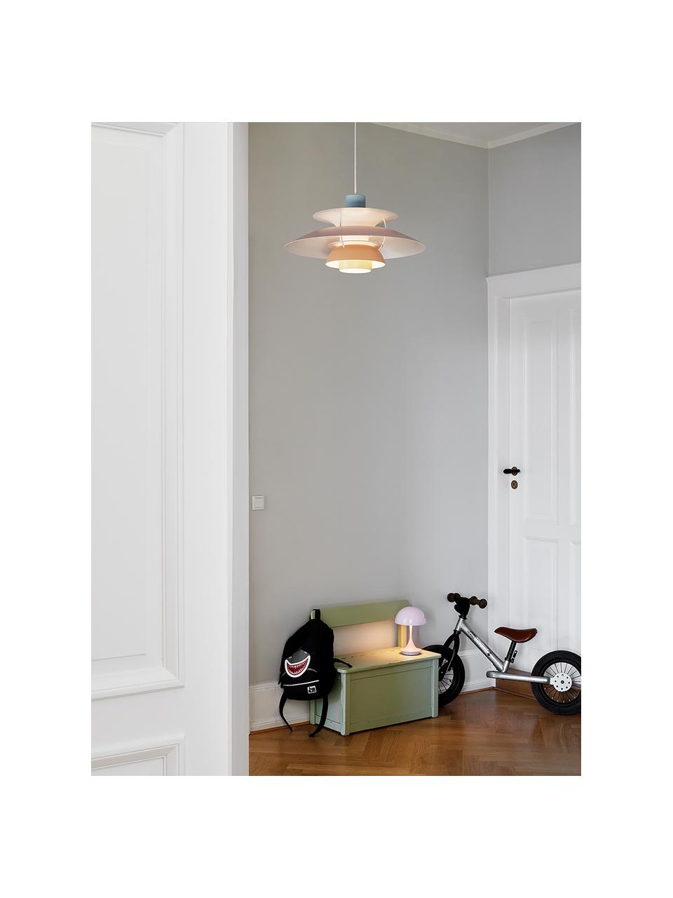 Lámpara de techo PH 5, Cable: cubierto en tela, Azul claro, rosa claro, melocotón, amarillo claro, Ø 50 x Al 27 cm