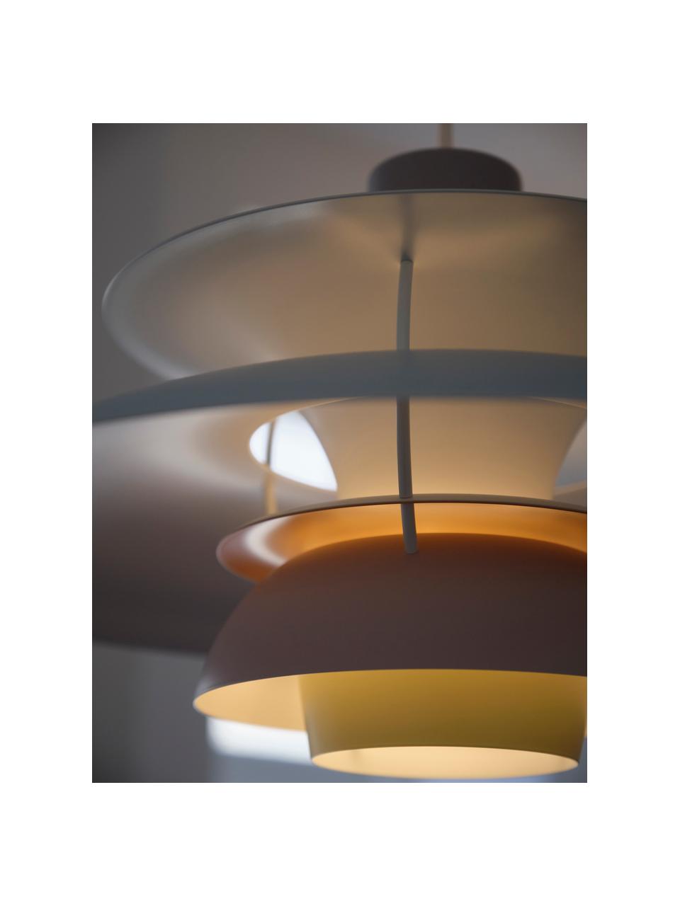 Lámpara de techo PH 5, Cable: cubierto en tela, Azul claro, rosa claro, melocotón, amarillo claro, Ø 50 x Al 27 cm