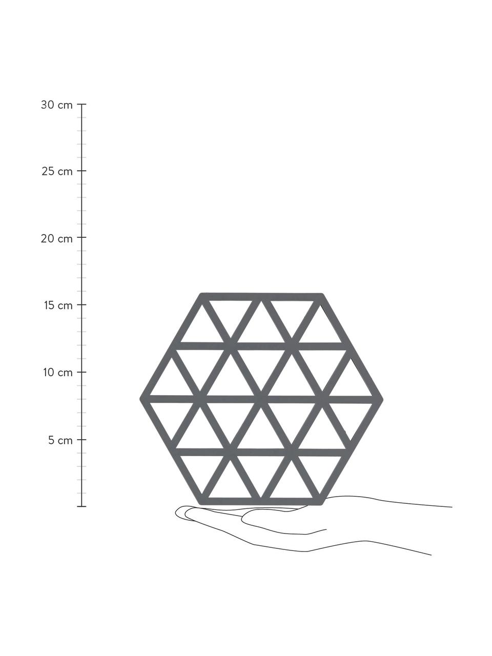 Podstawka pod gorące naczynia z silikonu Triangle, 2 szt., Silikon, Szary, D 16 x S 14 cm