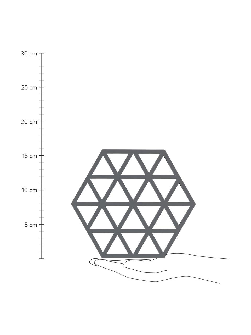 Silicone panonderzetters Triangle in grijs, 2 stuks, Siliconen, Grijs, 14 x 16 cm