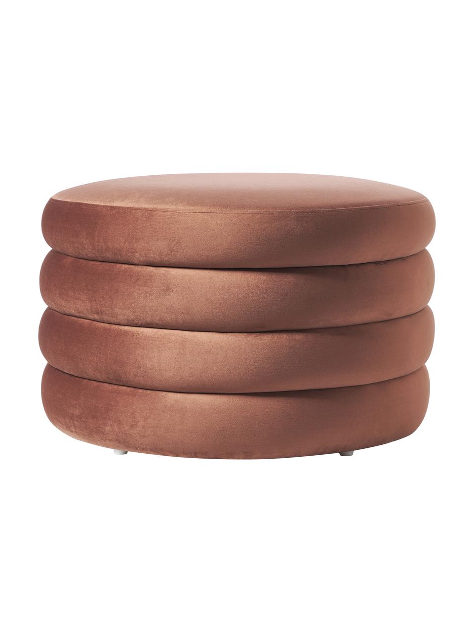 XL Samt-Hocker Alto mit Stauraum, Bezug: Samt (100% Polyester) Der, Gestell: Massives Kiefernholz, Spe, Samt Braun, Ø 69 x H 44 cm