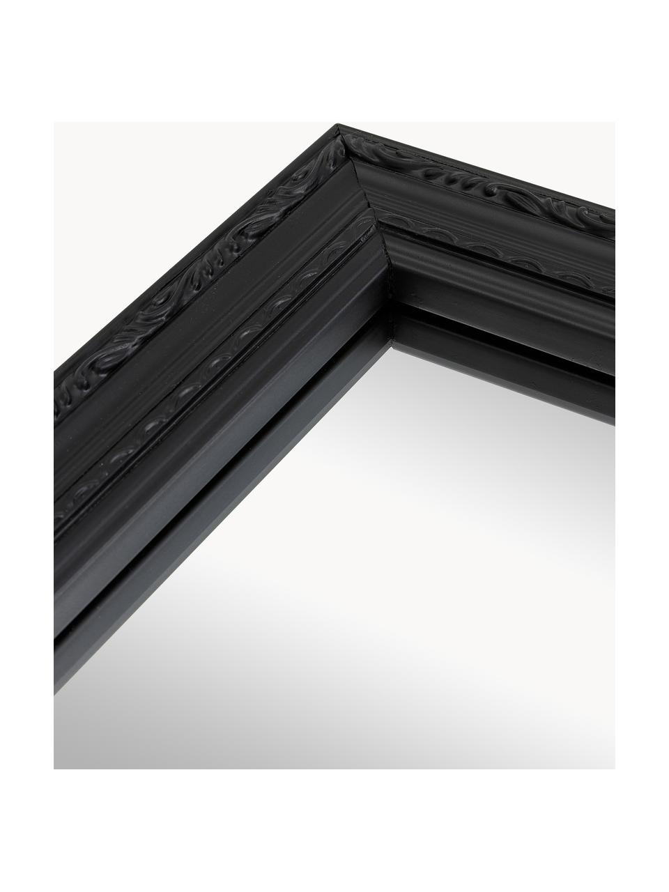 Specchio da parete barocco Muriel, Cornice: legno massiccio rivestito, Retro: pannello di fibra a media, Superficie dello specchio: lastra di vetro, Nero, Larg. 40 x Alt. 60 cm