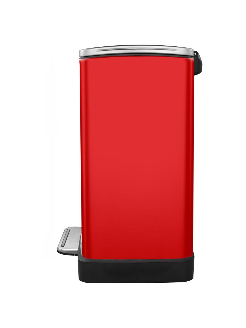 Pattumiera Recycle E-Cube, 28 L + 18 L, Contenitore: acciaio, Rosso, Larg. 50 x Alt. 65 cm, 28 L + 18 L