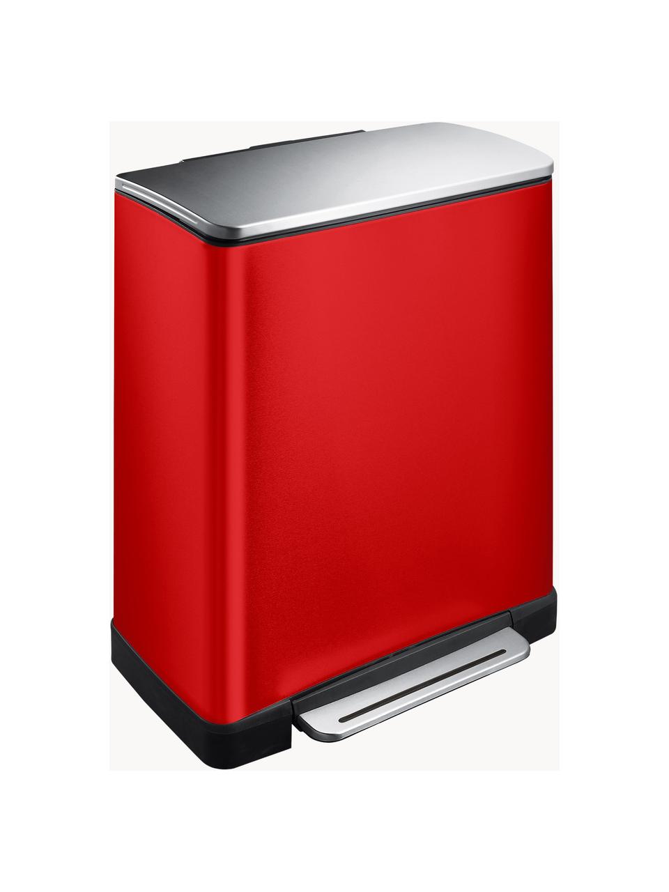 Papelera Recycle E-Cube, 28 L+18 L, Recipiente: acero, Rojo, An 50 x Al 65 cm, 28 L+18 L
