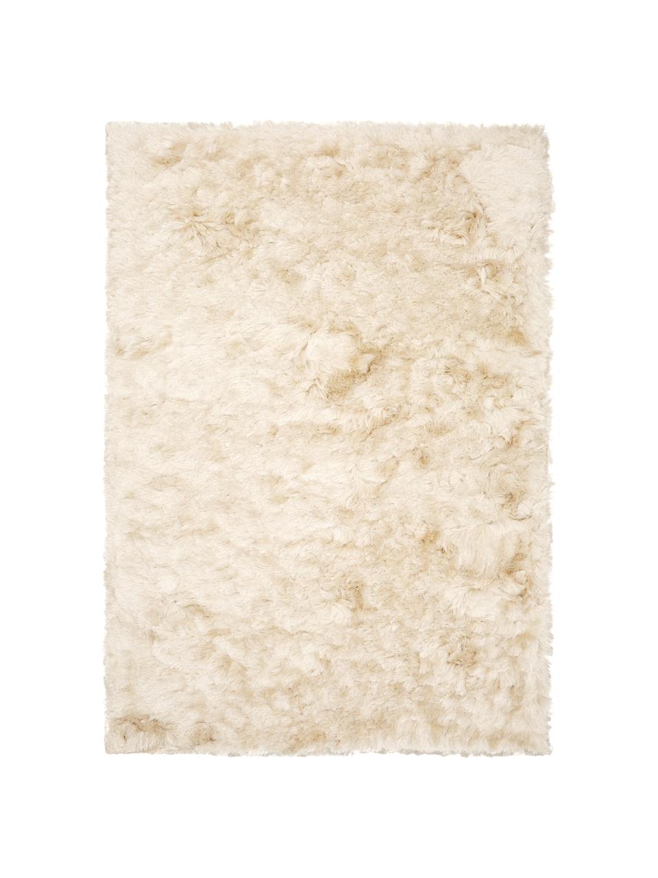 Glänzender Hochflor-Teppich Jimmy in Elfenbein, Flor: 100% Polyester, Elfenbein, B 160 x L 230 cm (Größe M)
