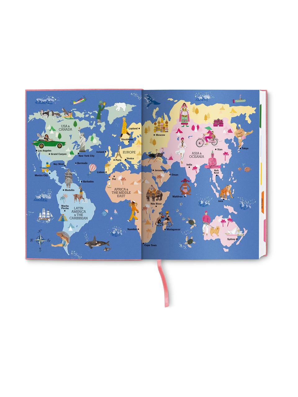 Kniha: The New York Times Explorer. 100 Trips Around the World (Anglicky), Papír, Růžová, více barev, Š 17 cm, D 24 cm