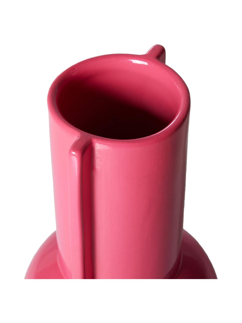 Vaso di design Rapunzel, Ceramica, Rosa, Ø 11 x Alt. 20 cm