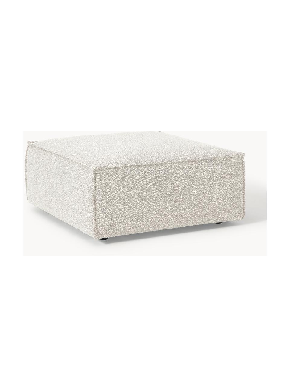 Reposapiés puf en tejido bouclé Lennon, Tapizado: tejido bouclé (100% polié, Estructura: madera contrachapada de p, Patas: plástico Este producto es, Bouclé Off White, An 88 x F 88 cm