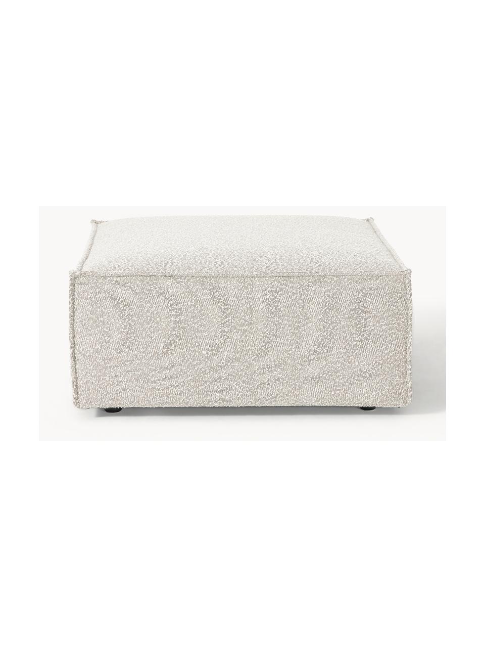 Reposapiés puf en tejido bouclé Lennon, Tapizado: tejido bouclé (100% polié, Estructura: madera contrachapada de p, Patas: plástico Este producto es, Bouclé Off White, An 88 x F 88 cm