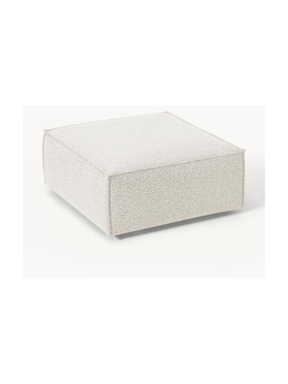 Sofa-Hocker Lennon aus Bouclé, Bezug: Bouclé (100 % Polyester) , Gestell: Massives Kiefernholz, Spe, Füße: Kunststoff Dieses Produkt, Bouclé Off White, B 88 x T 88 cm