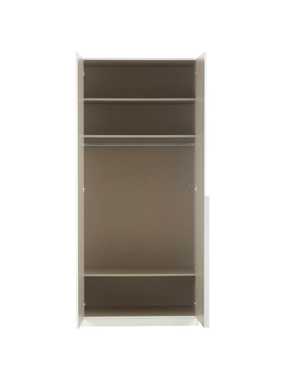 Drehtürenschrank Mia, 2-türig, Holzwerkstoff, beschichtet, Weiß, B 91 x H 210 cm