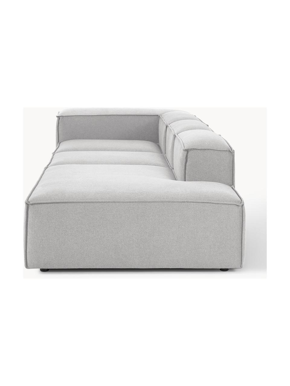 Diván modular grande Lennon, Tapizado: 100% poliéster Alta resis, Estructura: madera contrachapada de p, Patas: plástico Este producto es, Tejido gris, An 357 x F 119 cm, reposabrazos derecho