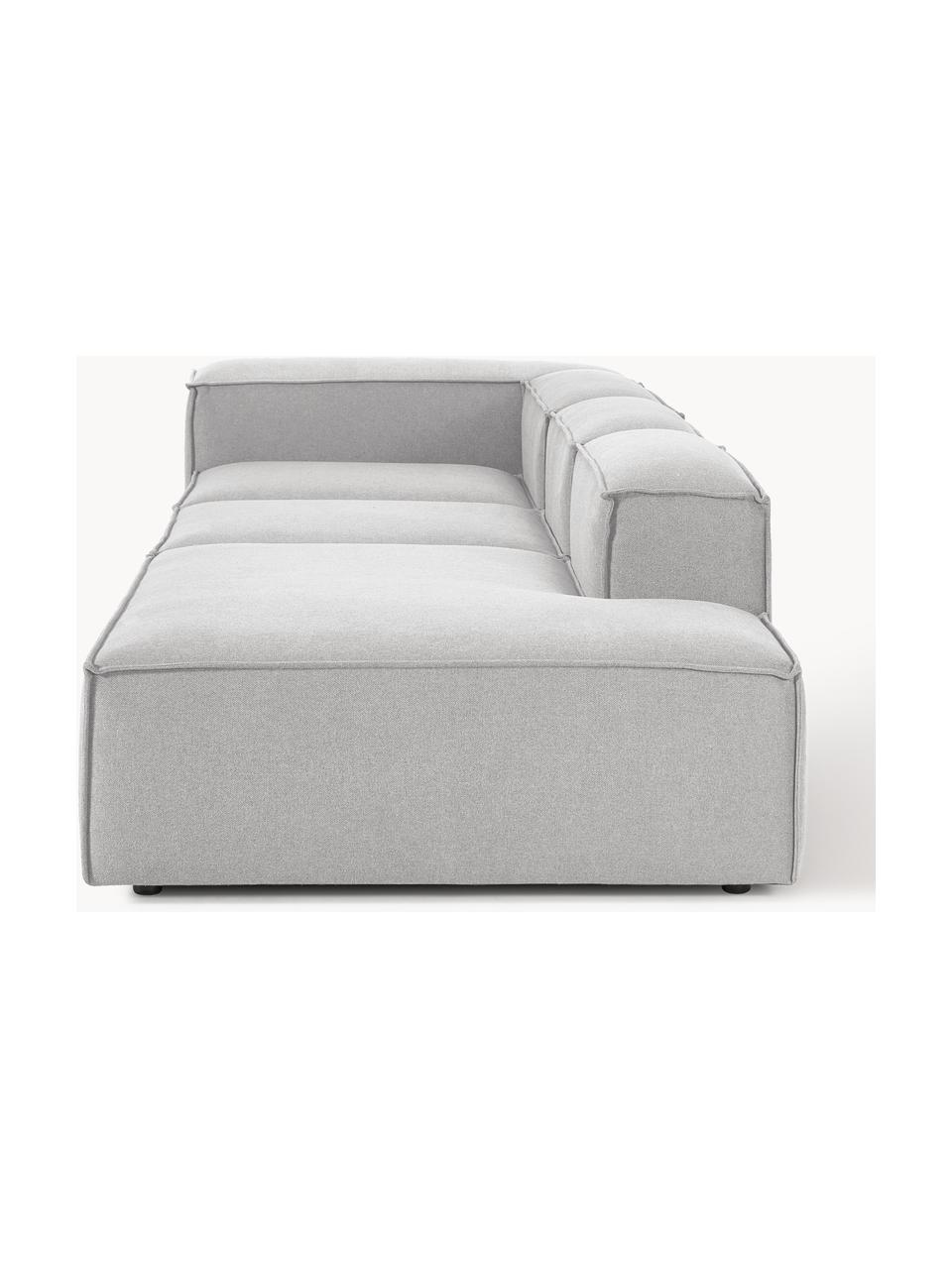 Diván modular grande Lennon, Tapizado: 100% poliéster Alta resis, Estructura: madera contrachapada de p, Patas: plástico Este producto es, Tejido gris, An 357 x F 119 cm, reposabrazos izquierdo