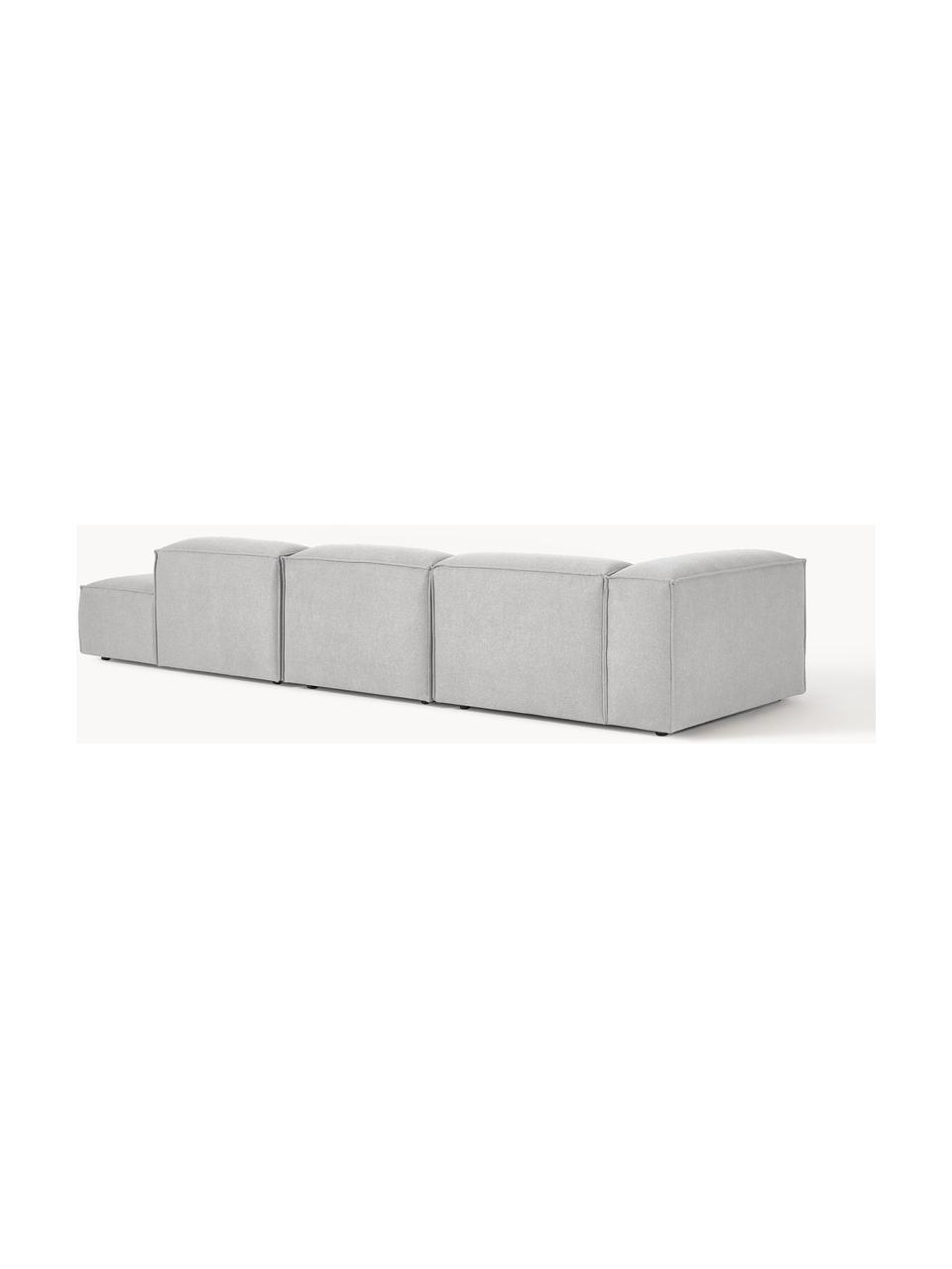 Modulaire XL chaise longue Lennon, Bekleding: 100% polyester De slijtva, Frame: massief grenenhout, multi, Poten: kunststof Dit product is , Geweven stof grijs, B 357 x D 119 cm, armleuning links