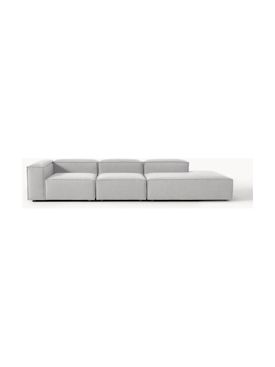 Modulaire XL chaise longue Lennon, Bekleding: 100% polyester De slijtva, Frame: massief grenenhout, multi, Poten: kunststof Dit product is , Geweven stof grijs, B 357 x D 119 cm, armleuning links