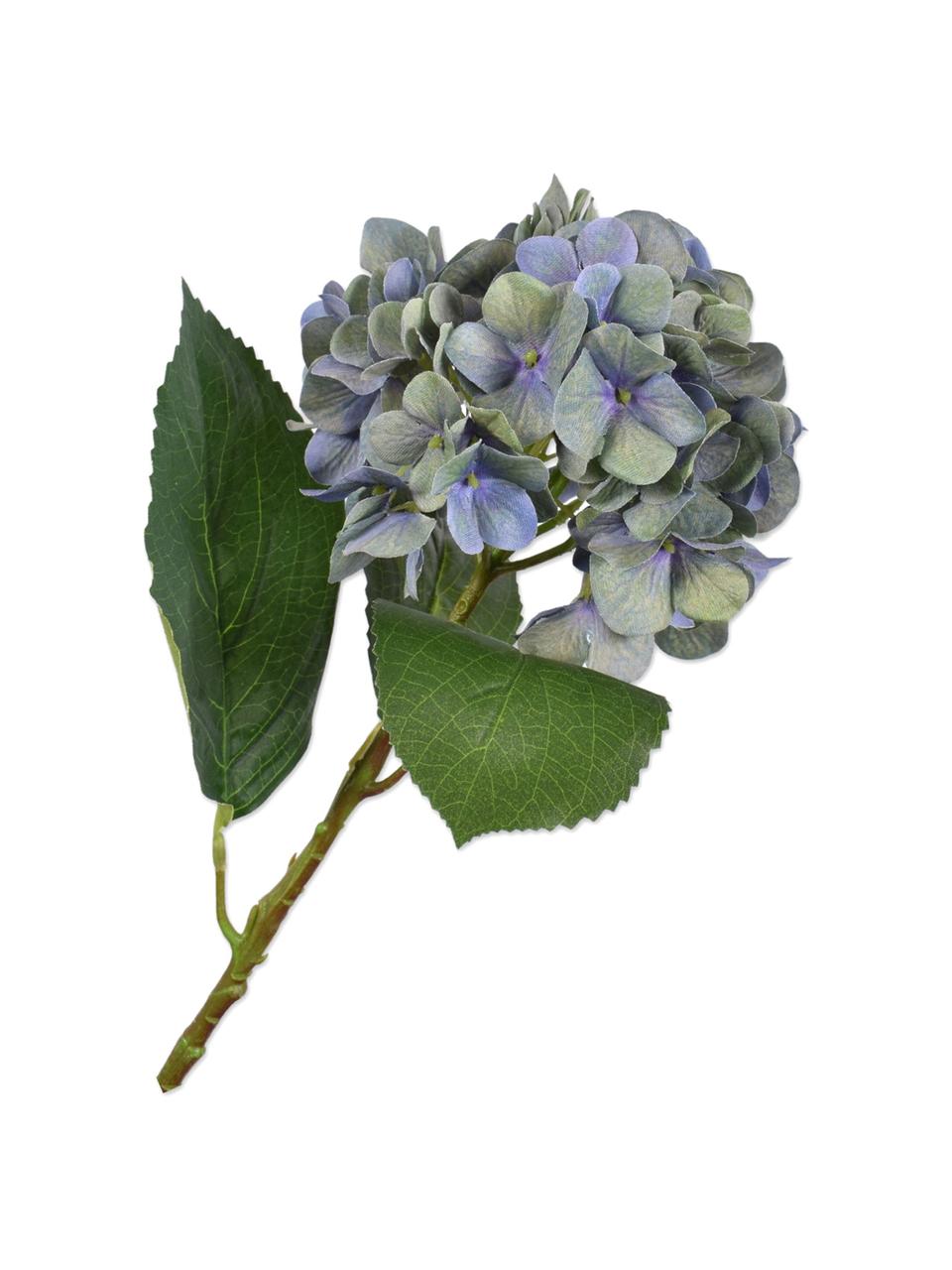 Flor artificial Hortensie, Plástico, alambre de metal, Azul, L 56 cm