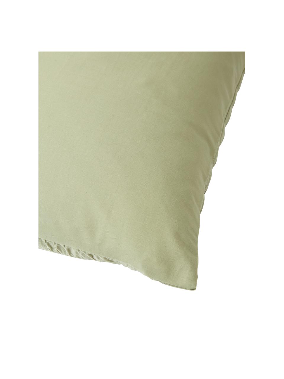 Fundas de almohada de algodón Esme, 2 uds., Reverso: tejido renforcé Densidad , Verde oliva, An 50 x L 70 cm