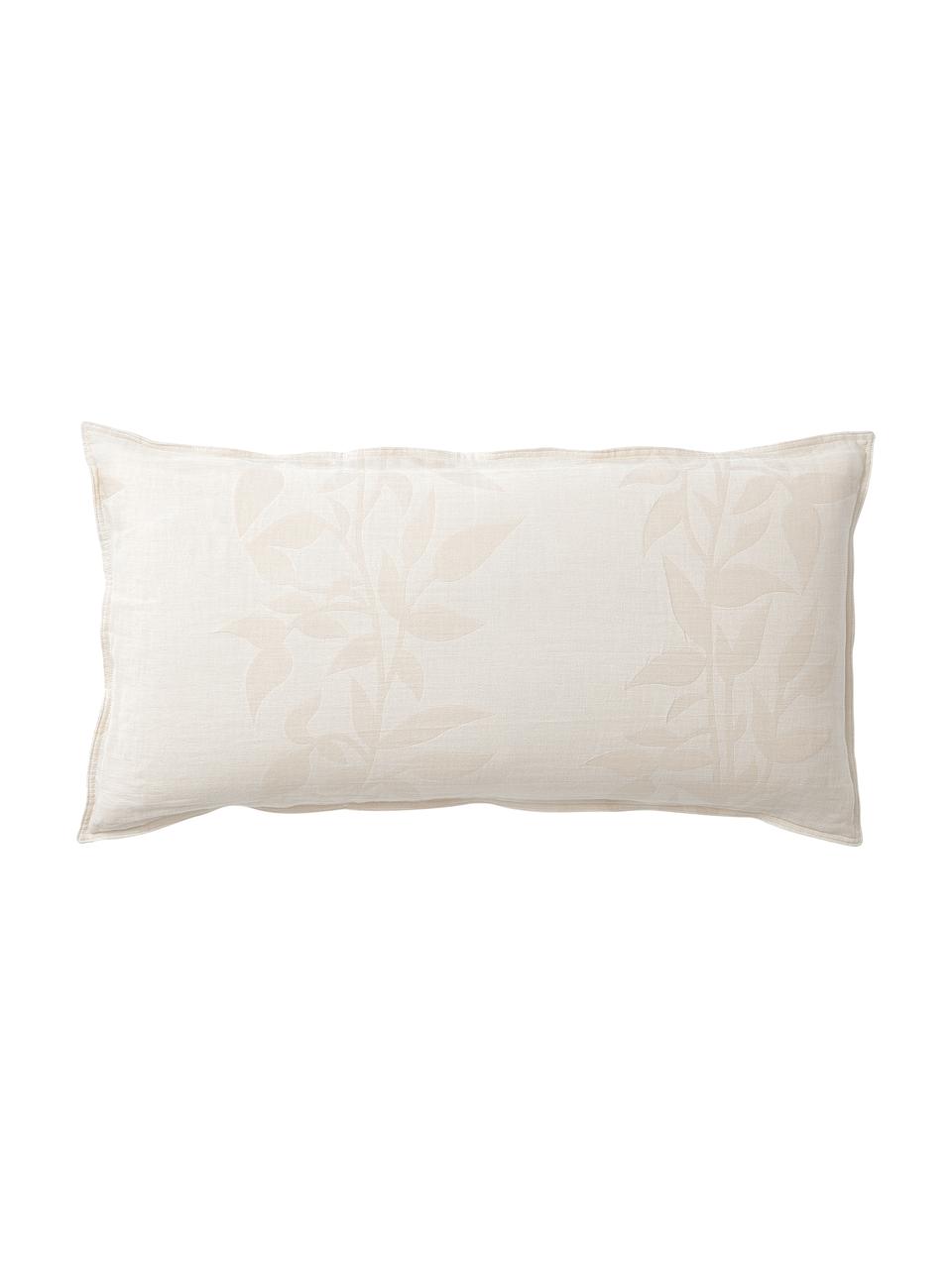 Musselin-Wendekopfkissenbezug Jasmina mit floralem Muster, Webart: Musselin Fadendichte 205 , Beige, B 40 x L 80 cm