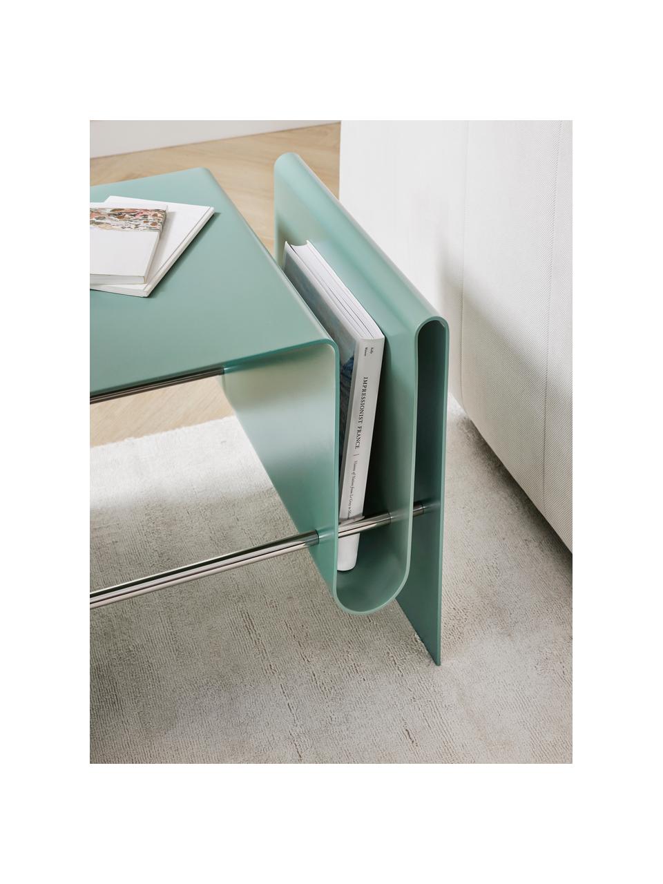 Tavolino in metallo Julia, Metallo verniciato a polvere, Verde, Larg. 50 x Prof. 45 cm