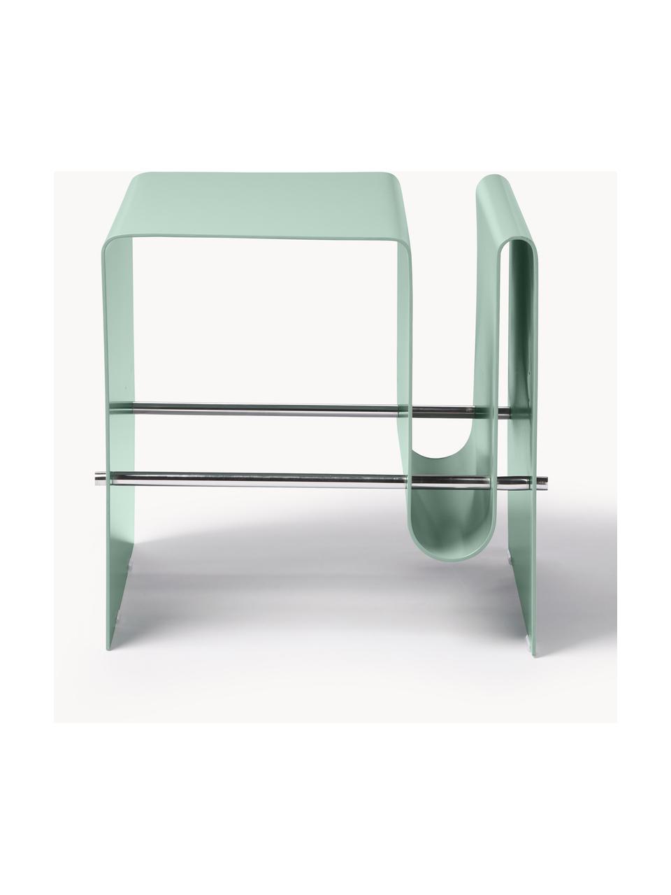 Kovový odkládací stolek Julia, Kov s práškovým nástřikem, Mátově zelená, Š 50 cm, H 45 cm