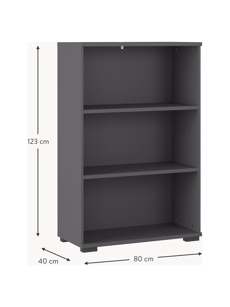 Büroregal Profi, Spanplatte mit Melaminharzfolie, Anthrazit, B 80 x H 123 cm