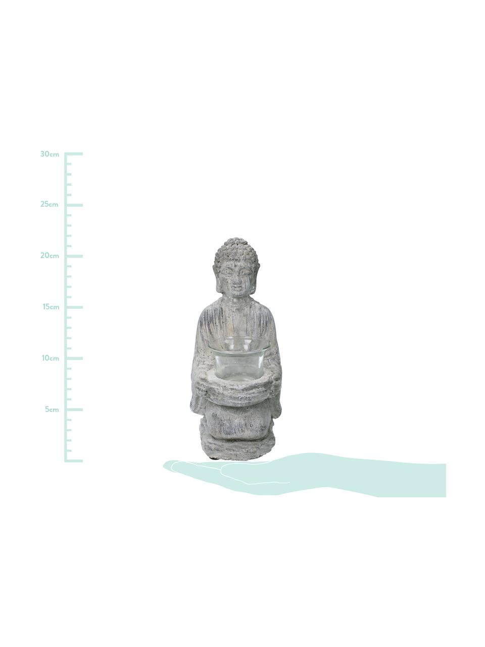 Portalumini Buddha, Grigio, Larg. 12 x Alt. 22 cm