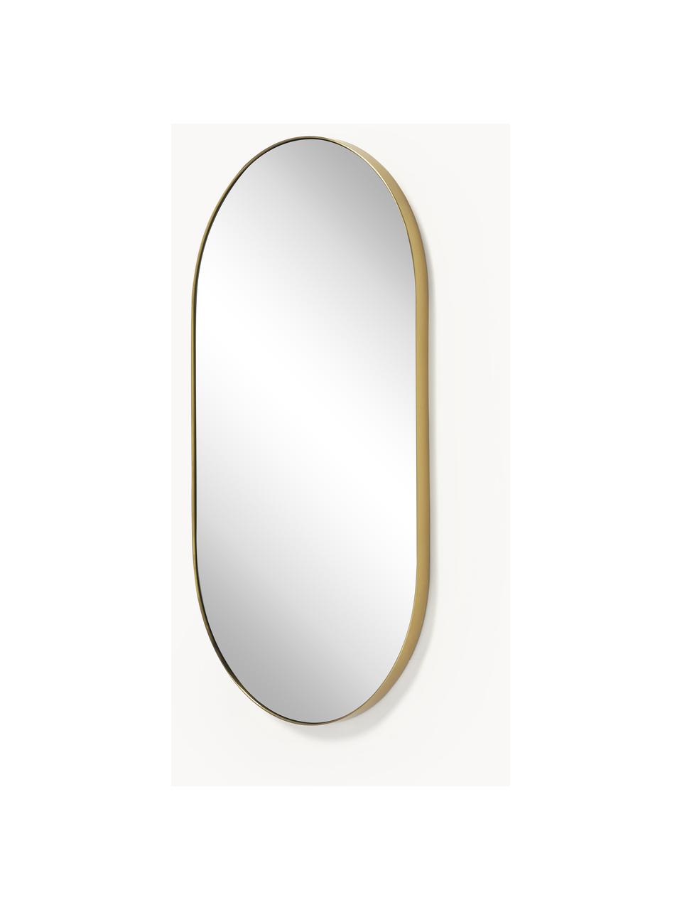 Ovaler Wandspiegel Lucia, Rahmen: Metall, Spiegelfläche: Spiegelglas, Rückseite: Mitteldichte Holzfaserpla, Goldfarben, B 40 x H 70 cm