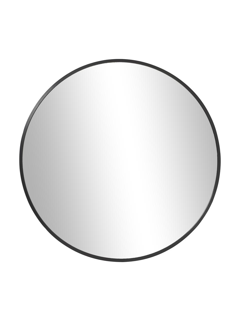 Espejo de pared redondo Ida, Parte trasera: tablero de fibras de dens, Espejo: cristal, Negro, Ø 55 cm