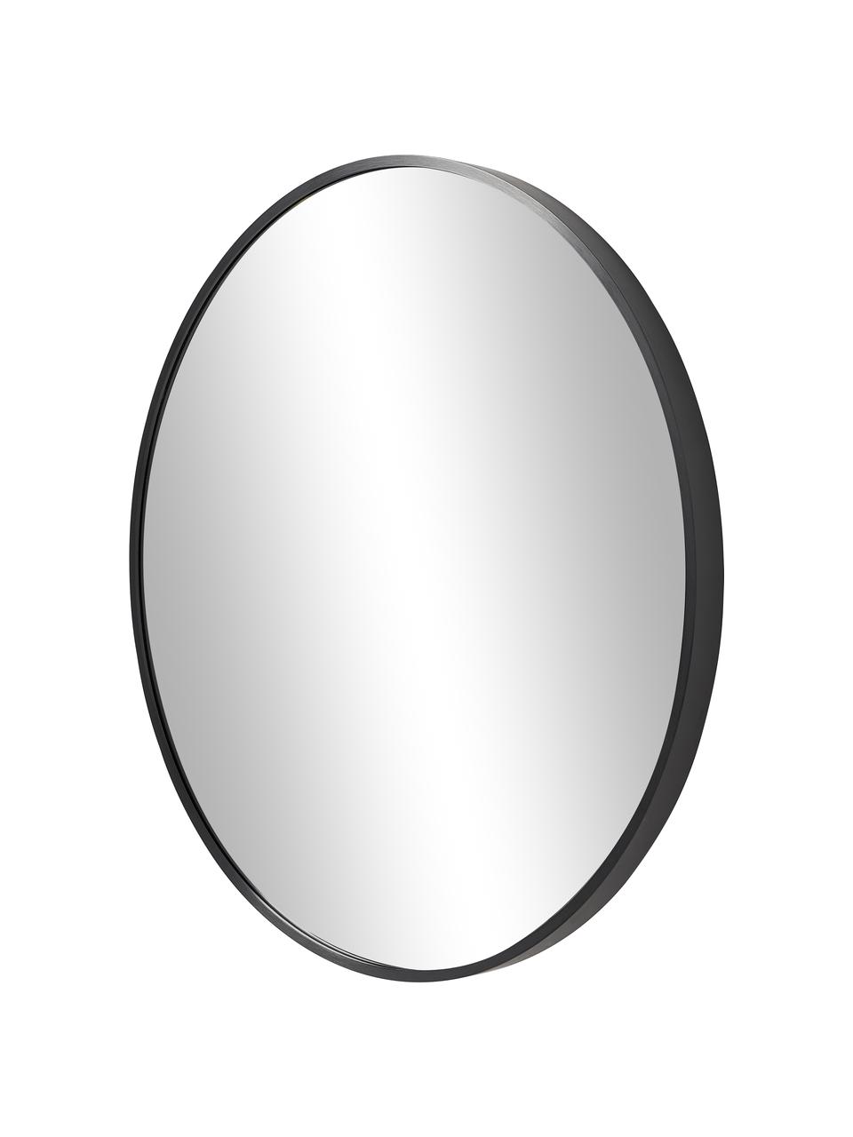 Ronde wandspiegel Ida, Lijst: gecoat metaal, Zwart, Ø 55 cm