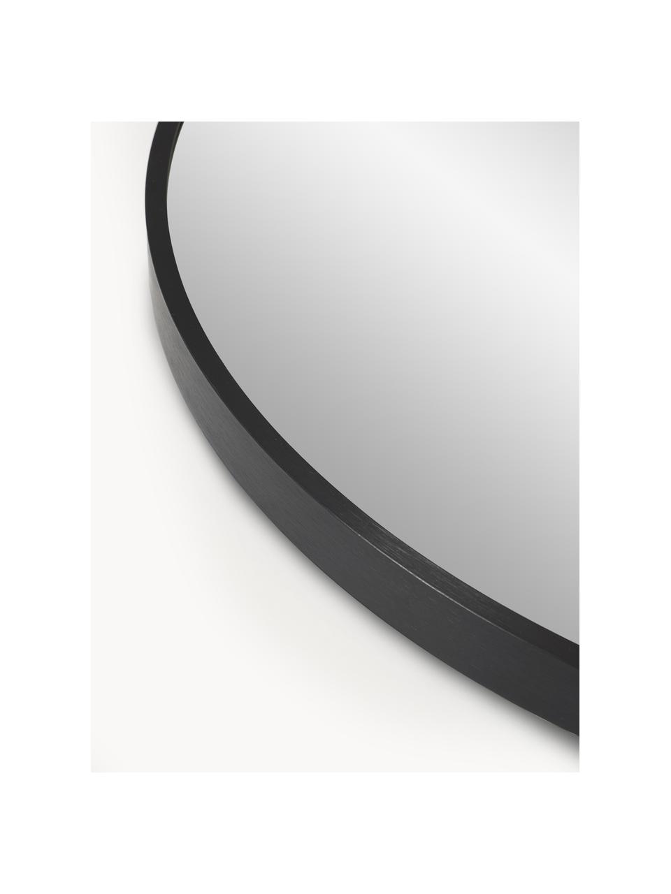Specchio rotondo da parete Ida, Cornice: alluminio rivestito, Retro: pannello di fibra a media, Superficie dello specchio: lastra di vetro, Nero, Ø 55 cm